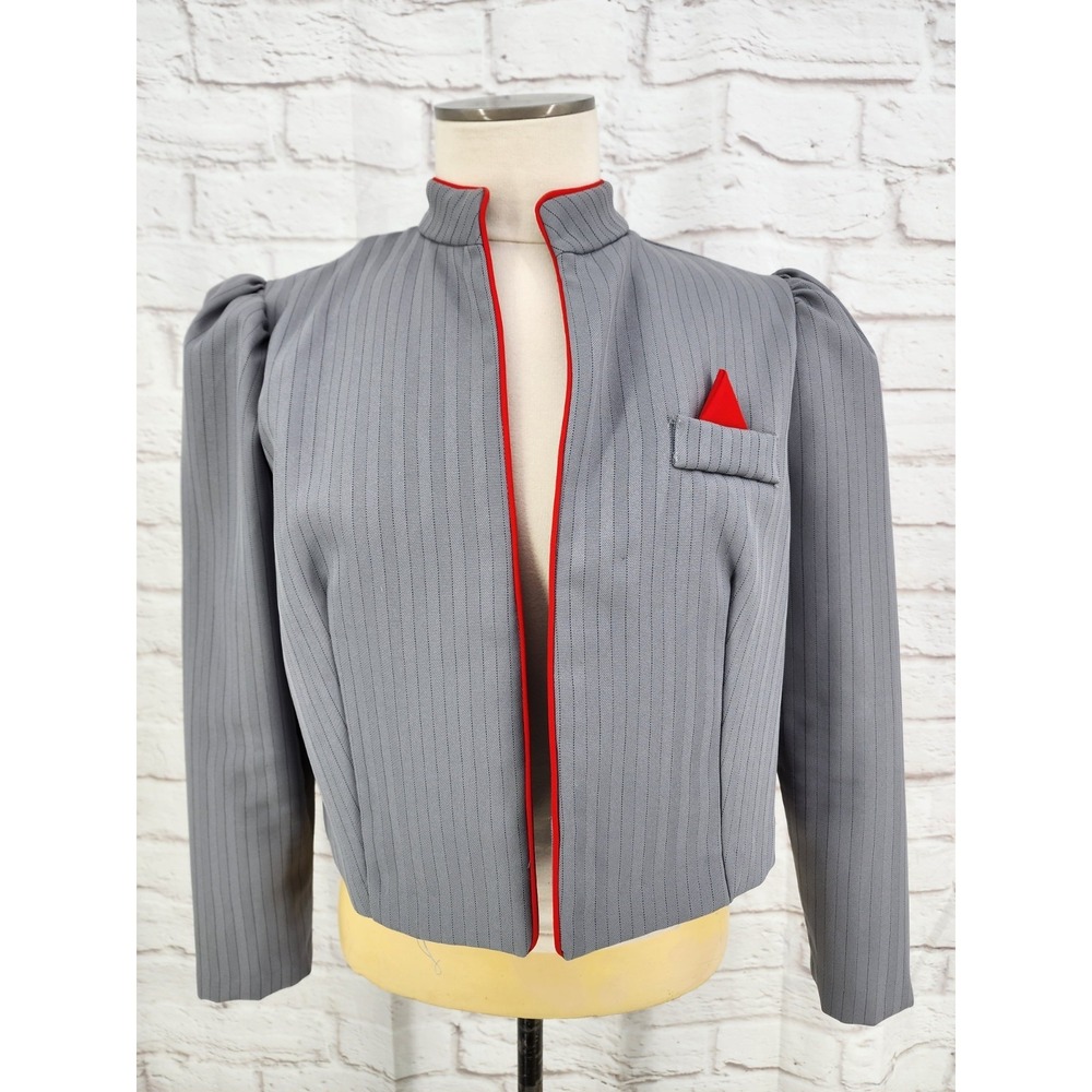 Vintage Majorette Blazer Jacket Military Puff Sleeve Twee Indie Crop‎ Size 14P